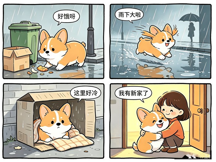 《柯基的雨天奇遇》